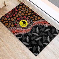 Aotearoa and Australia Rubber Doormat Maori Koru Ferns With Aboriginal Kangaroo
