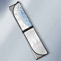 Hawaiian Couple Turtles Honi Auto Sun Shade Polynesian Art Motifs and Hibiscus White Blue Color LT03 - Polynesian Pride