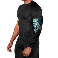 Hawaiian Couple Turtles Honi Arm Sleeves Polynesian Art Motifs and Hibiscus Black Blue Color LT03 - Polynesian Pride