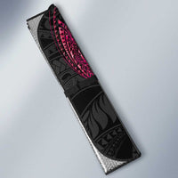 Hawaiian Couple Turtles Honi Auto Sun Shade Polynesian Art Motifs and Hibiscus Black Red Color LT03 - Polynesian Pride