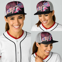 Hawaiian Couple Turtles Honi Baseball Net Cap Polynesian Art Motifs and Hibiscus Black Red Color LT03 - Polynesian Pride