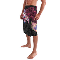 Hawaiian Couple Turtles Honi Lavalava Polynesian Art Motifs and Hibiscus Black Red Color LT03 - Polynesian Pride