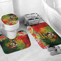 Hawaiian Reggae Bathroom Set Jawaiian One Love-Tribal Tatoos and Rastafari Lion LT03 Mat Set Only (3 pcs) One Size Multicolor - Polynesian Pride