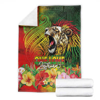 Hawaiian Reggae Blanket Jawaiian One Love-Tribal Tatoos and Rastafari Lion LT03 - Polynesian Pride