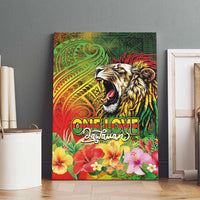 Hawaiian Reggae Canvas Wall Art Jawaiian One Love-Tribal Tatoos and Rastafari Lion LT03 - Polynesian Pride