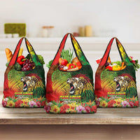 Hawaiian Reggae Grocery Bag Jawaiian One Love-Tribal Tatoos and Rastafari Lion LT03 3-pack One Size Multicolor - Polynesian Pride