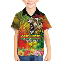 Hawaiian Reggae Hawaiian Shirt Jawaiian One Love-Tribal Tatoos and Rastafari Lion LT03 - Polynesian Pride