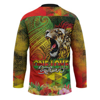 Hawaiian Reggae Hockey Jersey Jawaiian One Love-Tribal Tatoos and Rastafari Lion LT03 - Polynesian Pride
