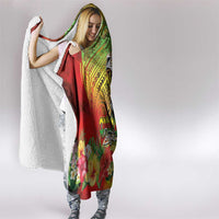 Hawaiian Reggae Hooded Blanket Jawaiian One Love-Tribal Tatoos and Rastafari Lion LT03 - Polynesian Pride