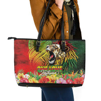 Hawaiian Reggae Leather Tote Bag Jawaiian One Love-Tribal Tatoos and Rastafari Lion LT03 - Polynesian Pride