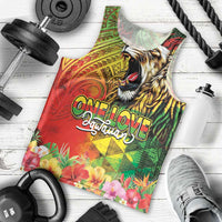 Hawaiian Reggae Men Tank Top Jawaiian One Love-Tribal Tatoos and Rastafari Lion LT03 - Polynesian Pride