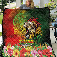 Hawaiian Reggae Quilt Jawaiian One Love-Tribal Tatoos and Rastafari Lion LT03 Multicolor - Polynesian Pride