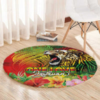 Hawaiian Reggae Round Carpet Jawaiian One Love-Tribal Tatoos and Rastafari Lion LT03 - Polynesian Pride