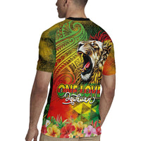 Hawaiian Reggae Rugby Jersey Jawaiian One Love-Tribal Tatoos and Rastafari Lion LT03 - Polynesian Pride