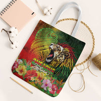 Hawaiian Reggae Tote Bag Jawaiian One Love-Tribal Tatoos and Rastafari Lion LT03 White Strap One Size Multicolor - Polynesian Pride