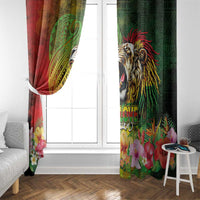 Hawaiian Reggae Window Curtain Jawaiian One Love-Tribal Tatoos and Rastafari Lion LT03 - Polynesian Pride