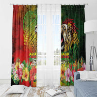 Hawaiian Reggae Window Curtain Jawaiian One Love-Tribal Tatoos and Rastafari Lion LT03 - Polynesian Pride