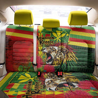 Hawaiian Reggae Back Car Seat Cover Kakau Art Motifs with Ohia Lehua and Rastafari Lion LT03 - Polynesian Pride