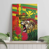 Hawaiian Reggae Canvas Wall Art Kakau Art Motifs with Ohia Lehua and Rastafari Lion LT03 - Polynesian Pride