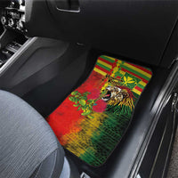 Hawaiian Reggae Car Mats Kakau Art Motifs with Ohia Lehua and Rastafari Lion LT03 - Polynesian Pride