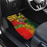 Hawaiian Reggae Car Mats Kakau Art Motifs with Ohia Lehua and Rastafari Lion LT03 - Polynesian Pride