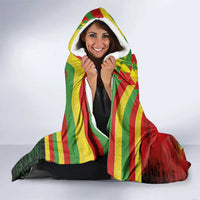 Hawaiian Reggae Hooded Blanket Kakau Art Motifs with Ohia Lehua and Rastafari Lion LT03 - Polynesian Pride