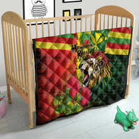 Hawaiian Reggae Quilt Kakau Art Motifs with Ohia Lehua and Rastafari Lion LT03 - Polynesian Pride