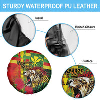 Hawaiian Reggae Spare Tire Cover Kakau Art Motifs with Ohia Lehua and Rastafari Lion LT03 - Polynesian Pride