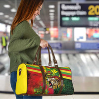 Hawaiian Reggae Travel Bag Kakau Art Motifs with Ohia Lehua and Rastafari Lion LT03 - Polynesian Pride