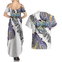 Traditional Art Hawaiian Kakau Tattoos Couples Matching Summer Maxi Dress and Hawaiian Shirt Graffiti Style LT03 - Polynesian Pride