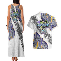 Traditional Art Hawaiian Kakau Tattoos Couples Matching Tank Maxi Dress and Hawaiian Shirt Graffiti Style LT03 - Polynesian Pride