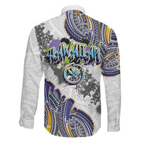 Traditional Art Hawaiian Kakau Tattoos Family Matching Off Shoulder Maxi Dress and Hawaiian Shirt Graffiti Style LT03 - Polynesian Pride