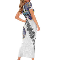 Traditional Art Hawaiian Kakau Tattoos Family Matching Short Sleeve Bodycon Dress and Hawaiian Shirt Graffiti Style LT03 - Polynesian Pride