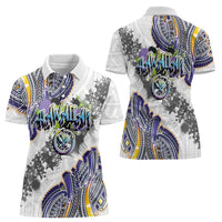 Traditional Art Hawaiian Kakau Tattoos Women Polo Shirt Graffiti Style - Polynesian Pride