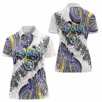 Traditional Art Hawaiian Kakau Tattoos Women Polo Shirt Graffiti Style - Polynesian Pride