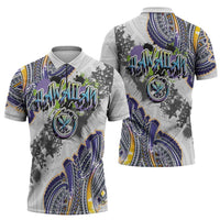 Traditional Art Hawaiian Kakau Tattoos Zipper Polo Shirt Graffiti Style - Polynesian Pride