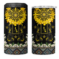 Flores de Mayo and Filipino Fiesta 4 in 1 Can Cooler Tumbler The Sun-Jasmine and Polynesian Yakan Tattoo Barong Style LT03 One Size: 16 oz Black - Polynesian Pride