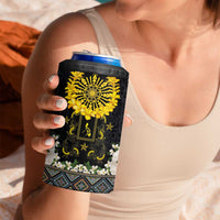 Flores de Mayo and Filipino Fiesta 4 in 1 Can Cooler Tumbler The Sun-Jasmine and Polynesian Yakan Tattoo Barong Style LT03 - Polynesian Pride