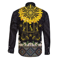 Flores de Mayo and Filipino Fiesta Family Matching Summer Maxi Dress and Hawaiian Shirt The Sun-Jasmine and Polynesian Yakan Tattoo Barong Style LT03 - Polynesian Pride