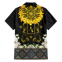 Flores de Mayo and Filipino Fiesta Hawaiian Shirt The Sun-Jasmine and Polynesian Yakan Tattoo Barong Style LT03 - Polynesian Pride