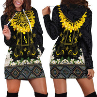 Flores de Mayo and Filipino Fiesta Hoodie Dress The Sun-Jasmine and Polynesian Yakan Tattoo Barong Style LT03 - Polynesian Pride