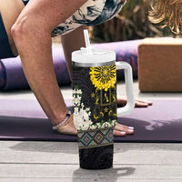 Flores de Mayo and Filipino Fiesta Tumbler With Handle The Sun-Jasmine and Polynesian Yakan Tattoo Barong Style LT03 - Polynesian Pride