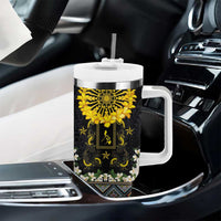 Flores de Mayo and Filipino Fiesta Tumbler With Handle The Sun-Jasmine and Polynesian Yakan Tattoo Barong Style LT03 - Polynesian Pride