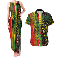 Aotearoa Reggae Couples Matching Tank Maxi Dress and Hawaiian Shirt Maori Reggae-One Love LT03 Reggae - Polynesian Pride
