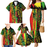 Aotearoa Reggae Family Matching Mermaid Dress and Hawaiian Shirt Maori Reggae-One Love LT03 - Polynesian Pride