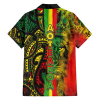 Aotearoa Reggae Family Matching Off Shoulder Maxi Dress and Hawaiian Shirt Maori Reggae-One Love LT03 - Polynesian Pride