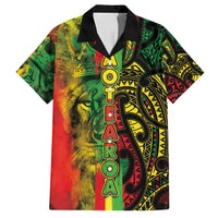 Aotearoa Reggae Family Matching Off Shoulder Short Dress and Hawaiian Shirt Maori Reggae-One Love LT03 Dad's Shirt - Short Sleeve Reggae - Polynesian Pride