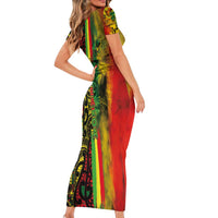 Aotearoa Reggae Family Matching Short Sleeve Bodycon Dress and Hawaiian Shirt Maori Reggae-One Love LT03 - Polynesian Pride