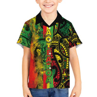 Aotearoa Reggae Family Matching Summer Maxi Dress and Hawaiian Shirt Maori Reggae-One Love LT03 Son's Shirt Reggae - Polynesian Pride