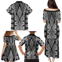 Aotearoa Tukutuku and Poutama Motif Classic Family Matching Puletasi and Hawaiian Shirt LT03 - Polynesian Pride